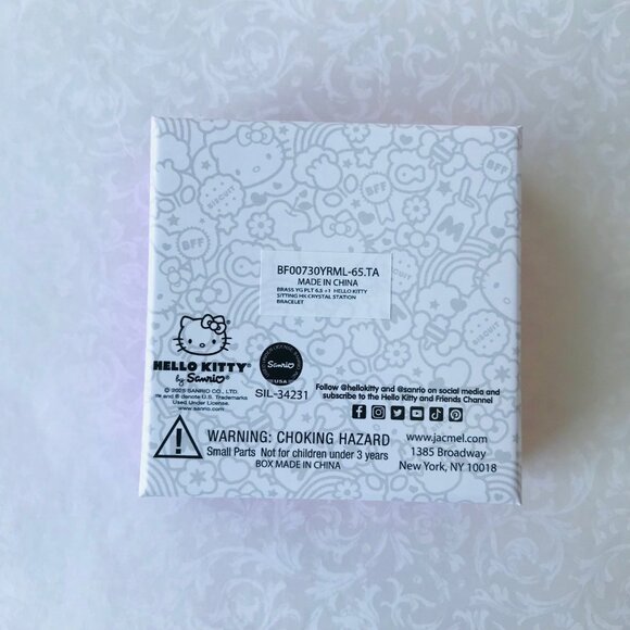 Hello Kitty Brass Gold Flash Plated Bracelet  NEW w Box - Picture 3 of 4